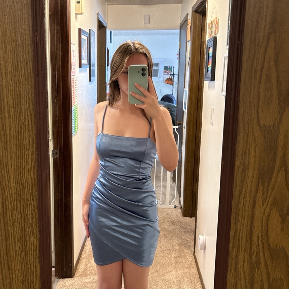 Windsor Sleek Blue Mini Dress